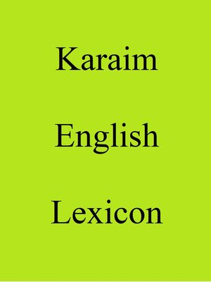 cover image of Karaim English Lexicon